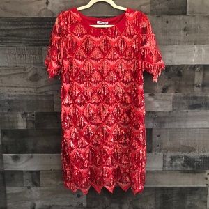 Fun Gatsby Style Red Cocktail Dress